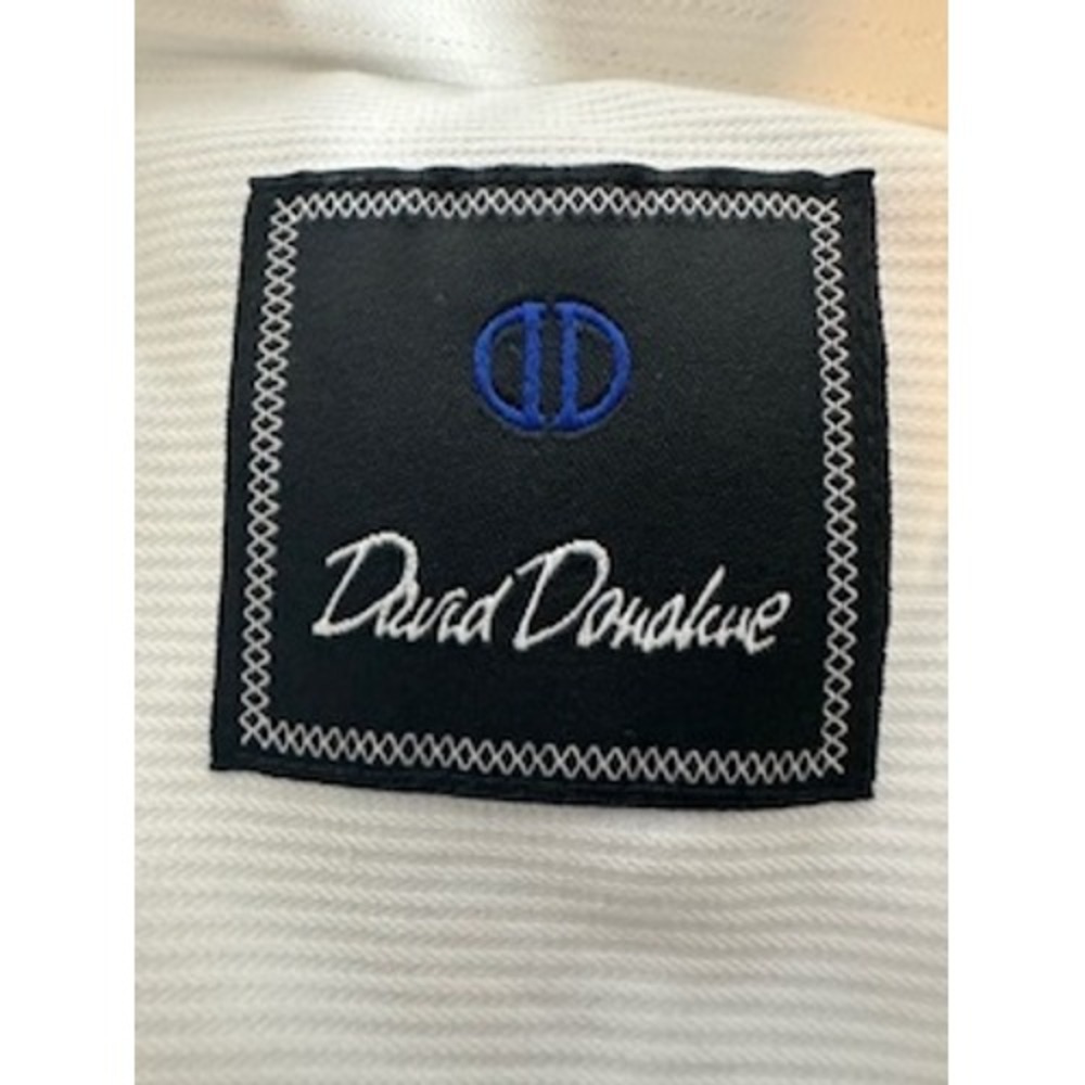 David Donahue Mens White Twill Cotton Dress Shirt French Cuff 16.5 34/35